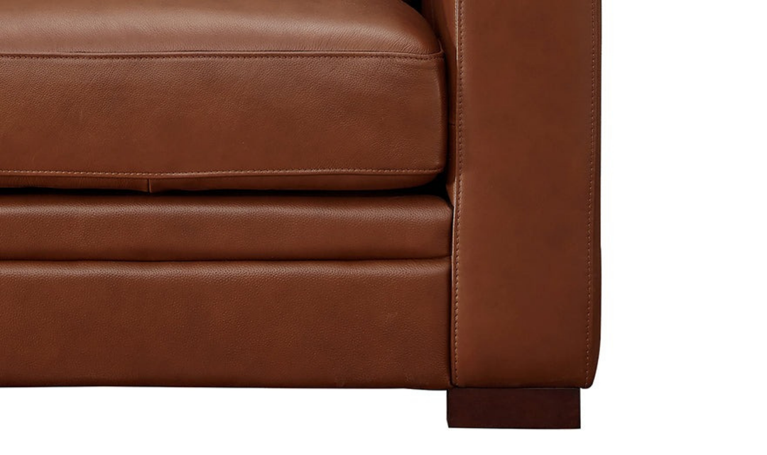 Dillon 2-Seater Waxy Pull-up Leather Loveseat WIth Track Arms-Jennifer