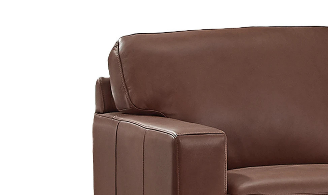 Dillon 2-Seater Waxy Pull-up Leather Loveseat WIth Track Arms-Jennifer
