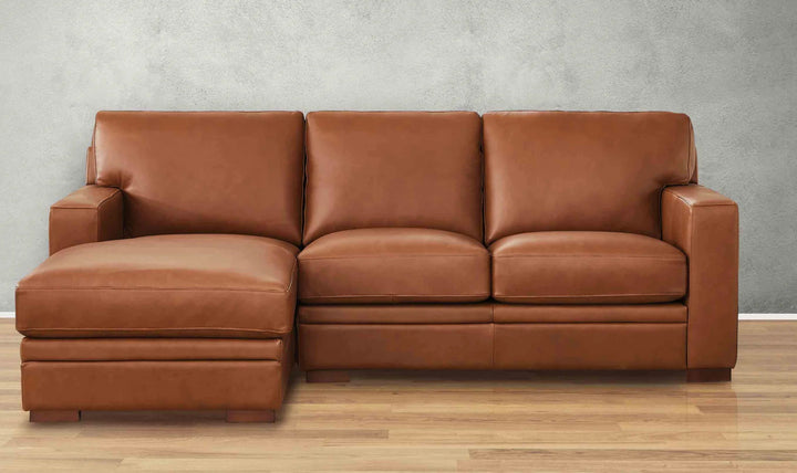 Dillon U-Shape Leather Sectional Sofa in Nutmeg Brown-Jennifer Furniture 