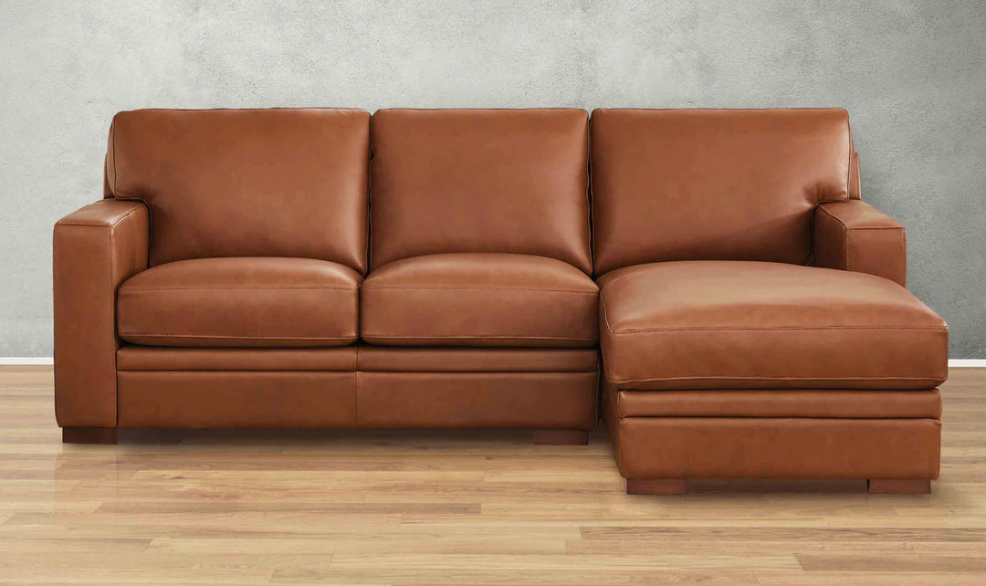 Dillon U-Shape Leather Sectional Sofa in Nutmeg Brown-Jennifer Furniture 