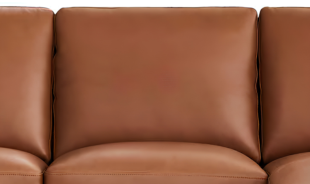 Dillon U-Shape Leather Sectional Sofa in Nutmeg Brown