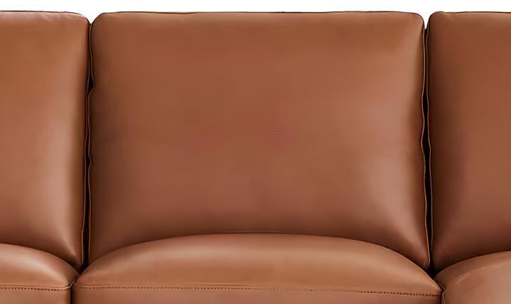 Dillon U-Shape Leather Sectional Sofa in Nutmeg Brown