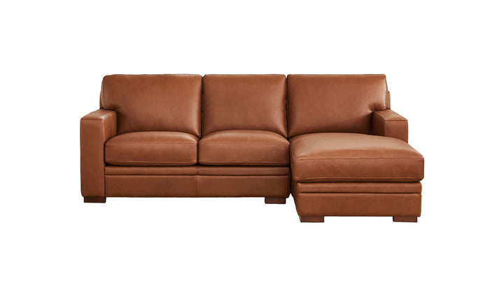 Dillon U-Shape Leather Sectional Sofa in Nutmeg Brown