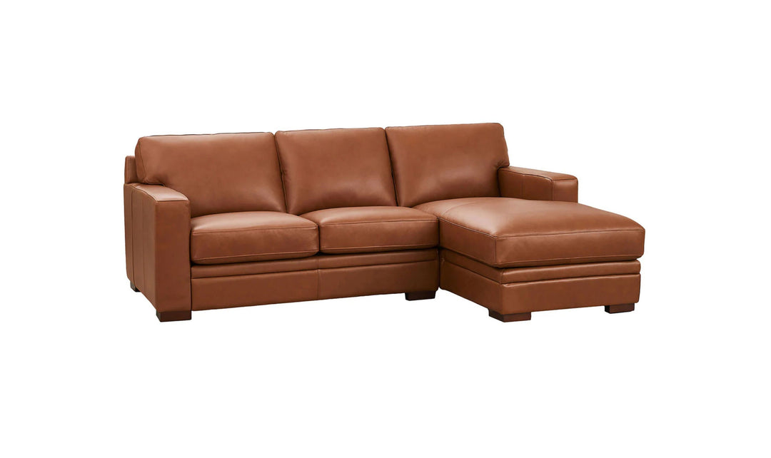 Dillon U-Shape Leather Sectional Sofa in Nutmeg Brown