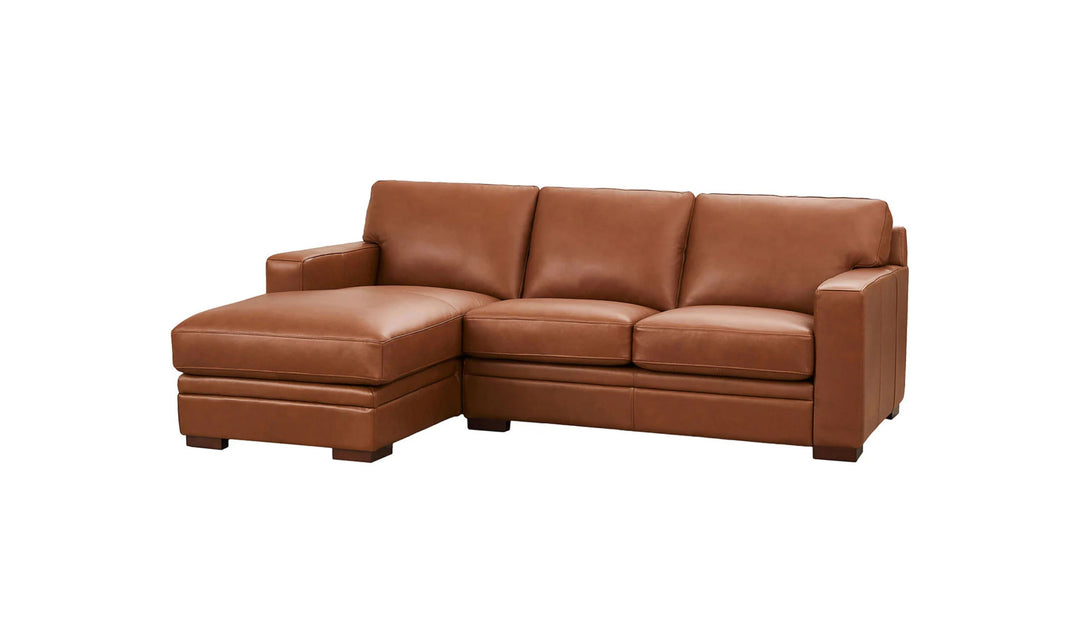 Dillon U-Shape Leather Sectional Sofa in Nutmeg Brown