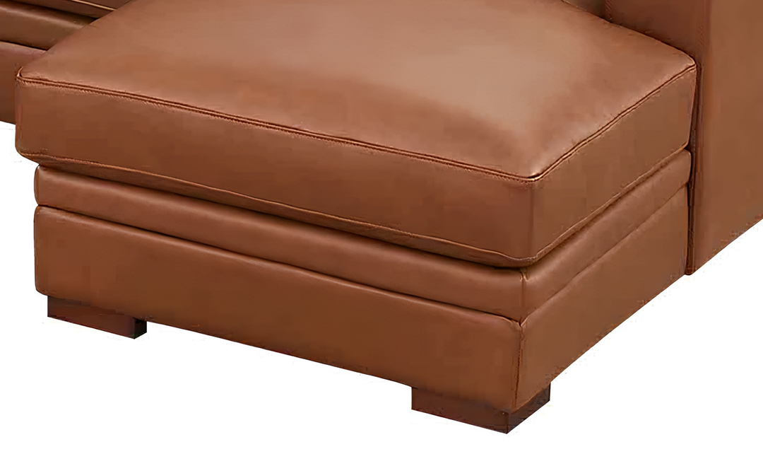 Dillon U-Shape Leather Sectional Sofa in Nutmeg Brown-Jennifer Furniture 