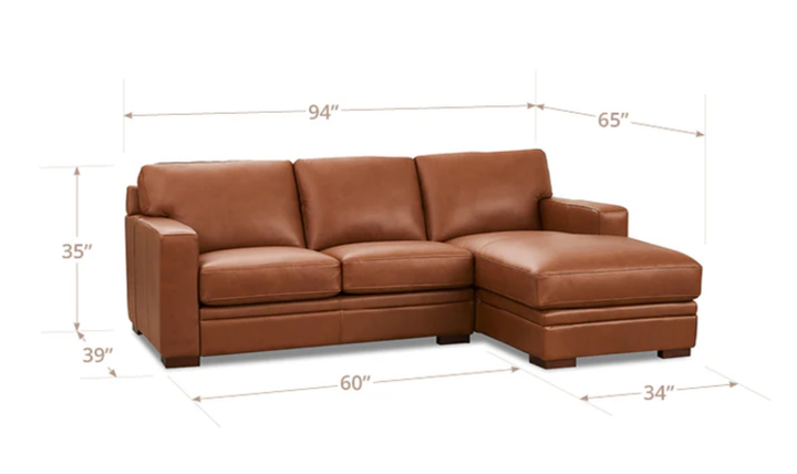 Dillon U-Shape Leather Sectional Sofa in Nutmeg Brown-Jennifer Furniture 