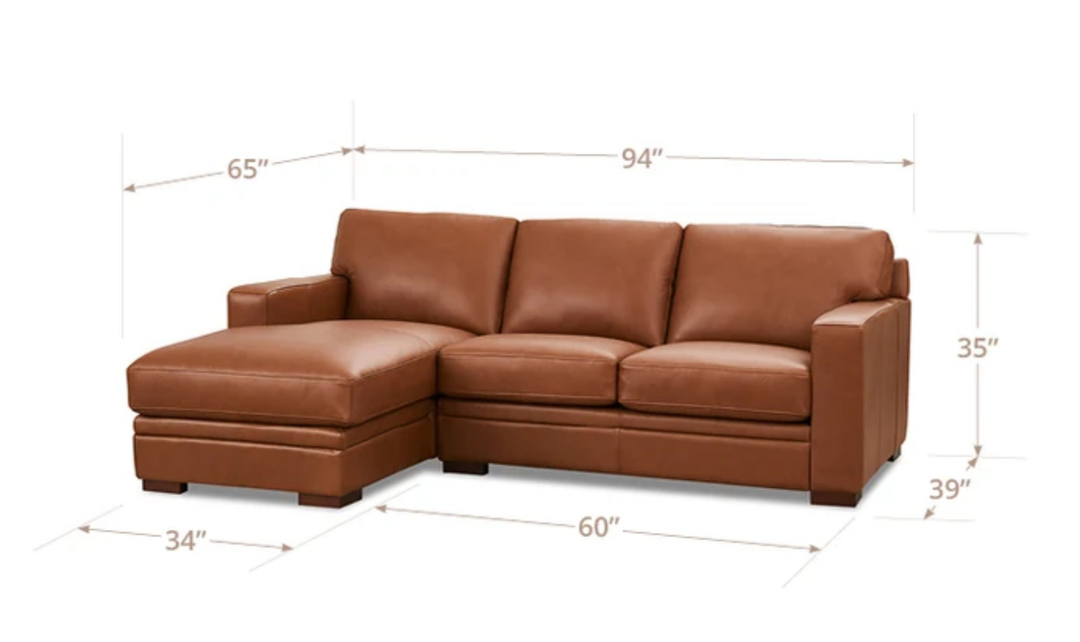 Dillon U-Shape Leather Sectional Sofa in Nutmeg Brown-Jennifer Furniture 