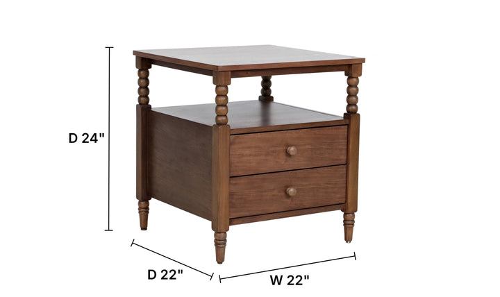 Homestyles Spindle 2 Drawer Wooden Nightstand