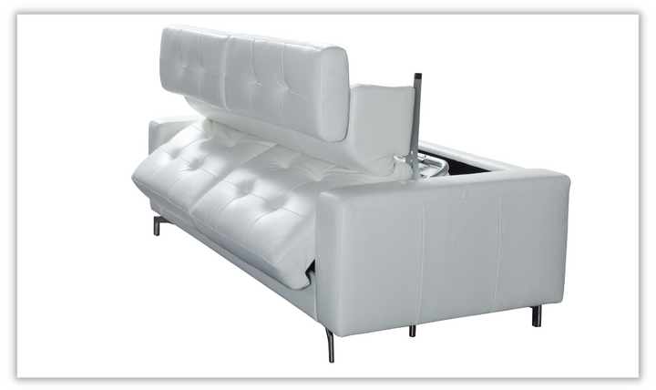 Tevere 3-Seater White Leather Sleeper Sofa