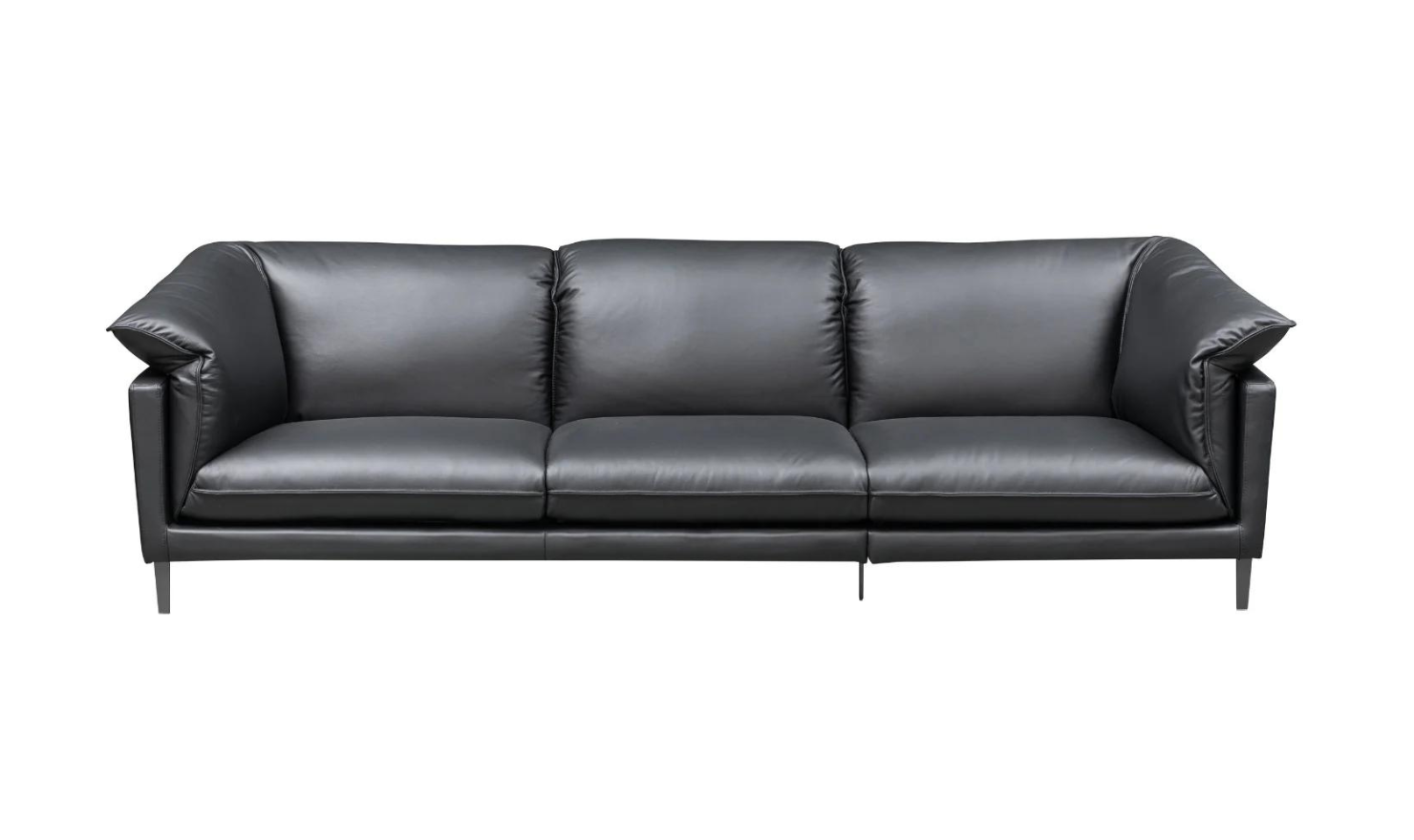 Klaussner Dolce 3 Seater Stationary Leather Sofa In Black