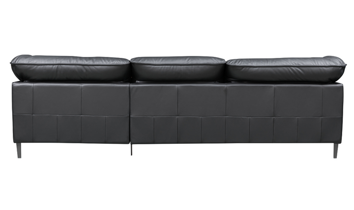 Dolce 3 Seater Stationary Leather Sofa In Black