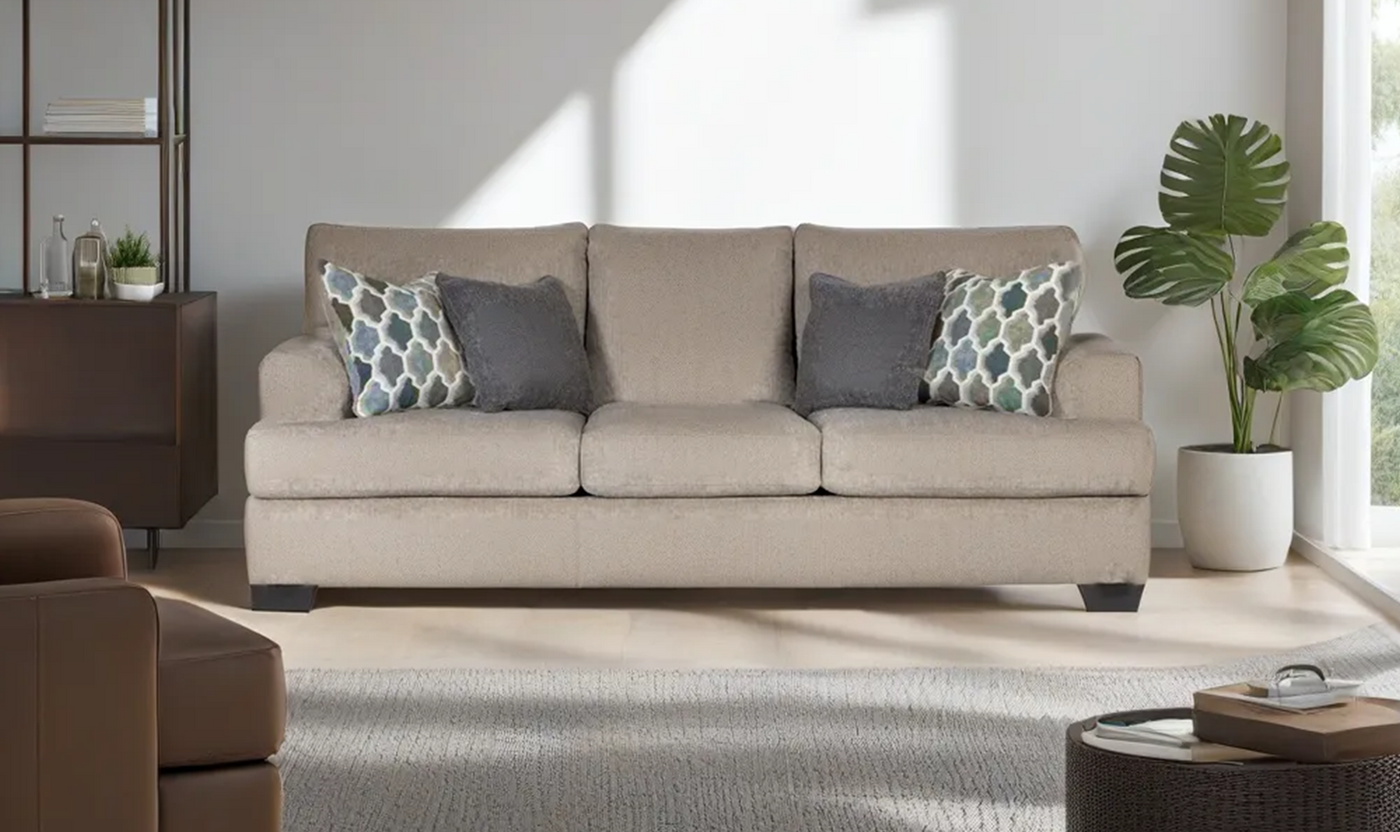 Dorsten 3-Seater Rectangular Fabric Sofa