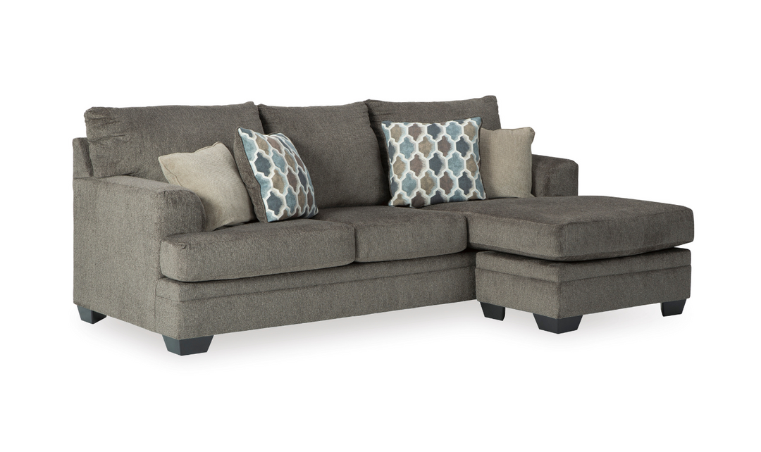 Modern Heritage Dorsten L-Shape Gray Fabric Sofa with Reversible Chaise