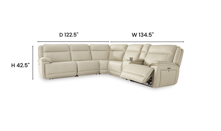 Modern Heritage Double Deal 6-Piece Power Reclining Sectional Sofa - Jennifer Furniture