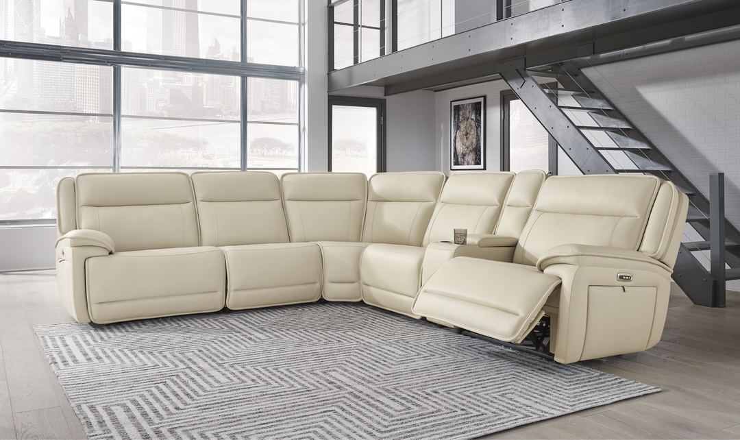 Modern Heritage Double Deal 6-Piece Power Reclining Sectional Sofa - Jennifer Furniture