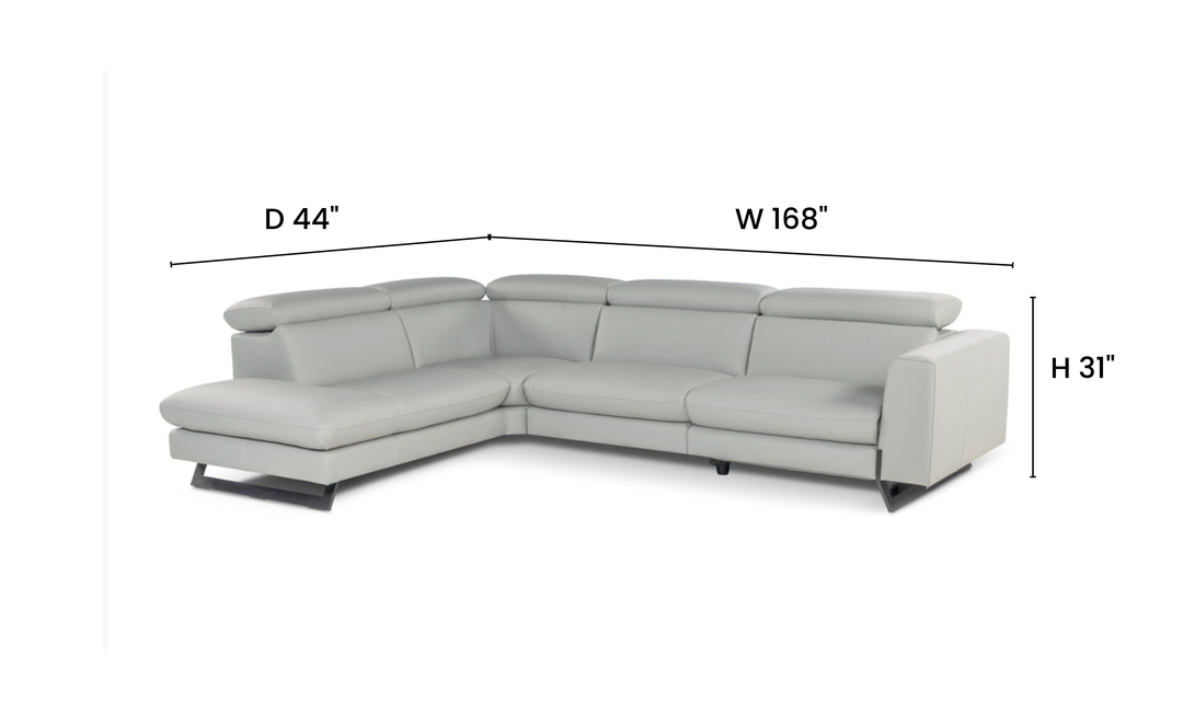 Calia Italia Atlantide Double Power Leather Sectional Sofa