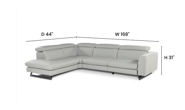 Calia Italia Atlantide Double Power Leather Sectional Sofa