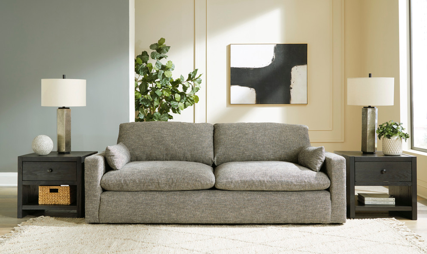 Modern Heritage Dramatic Granite Fabric Living Room set