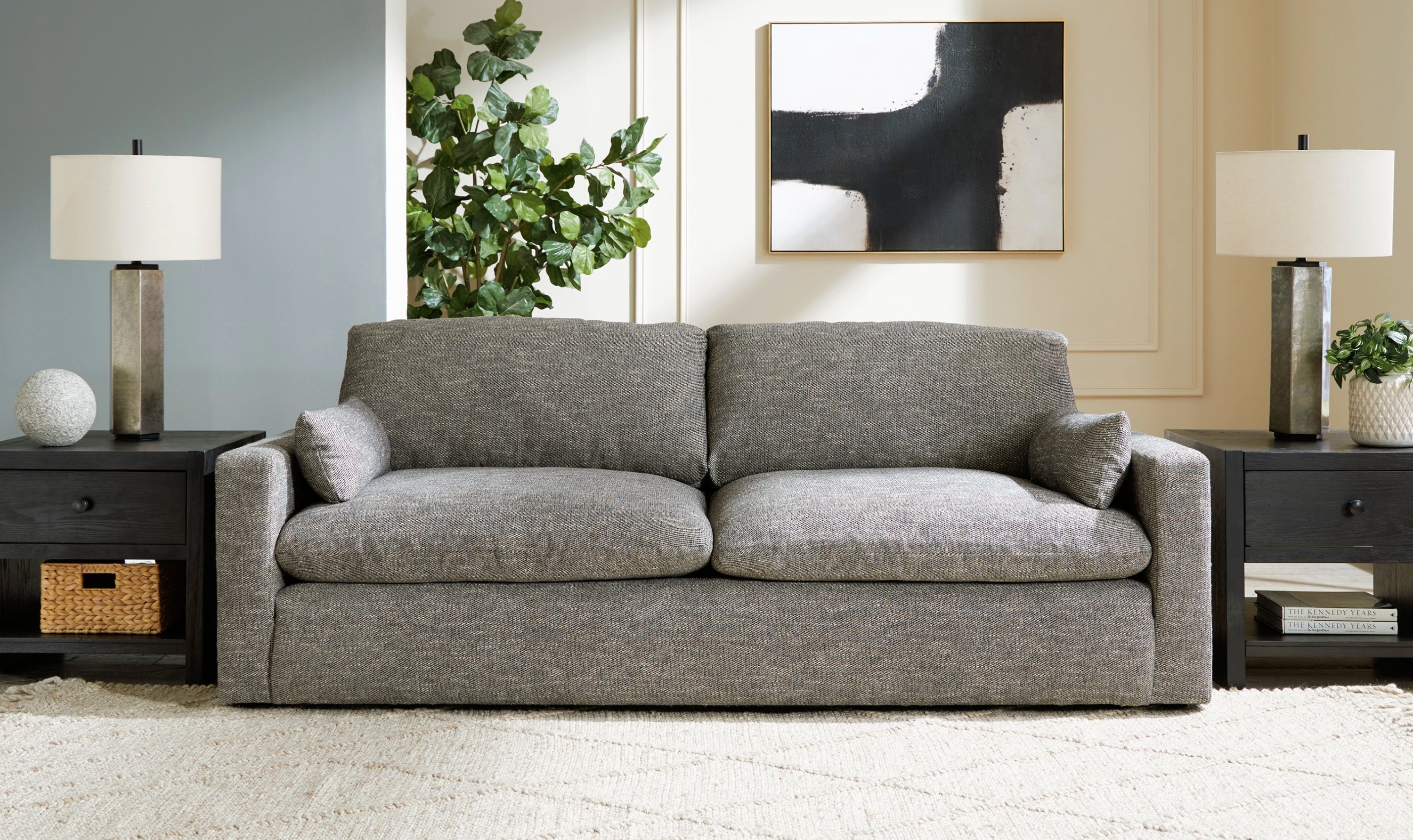 Modern Heritage Dramatic Granite Fabric Living Room set-Jennifer furniture