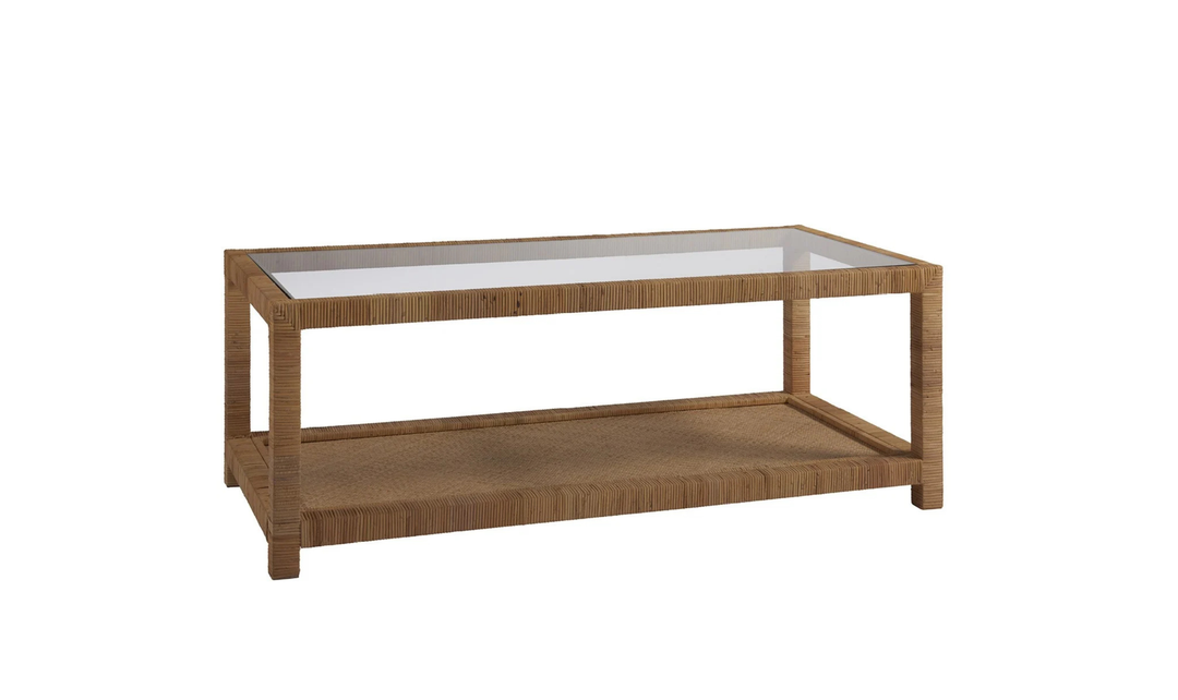 Coastal Living Escape Long Key Cocktail Table with Wrapped rattan