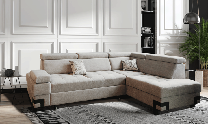 ESF Furniture Garda 3-Seater L-Shaped Sectional Sleeper Sofa with Chaise-Jennifer Furniture