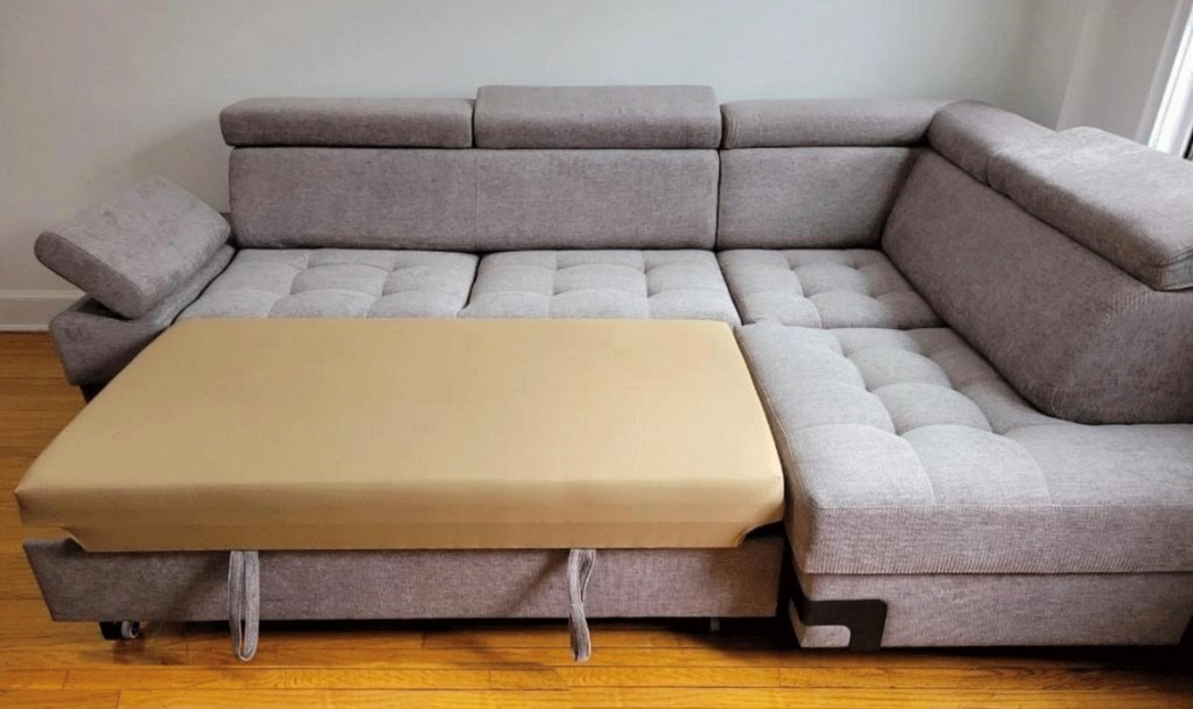 ESF Furniture Garda 3-Seater L-Shaped Sectional Sleeper Sofa with Chaise