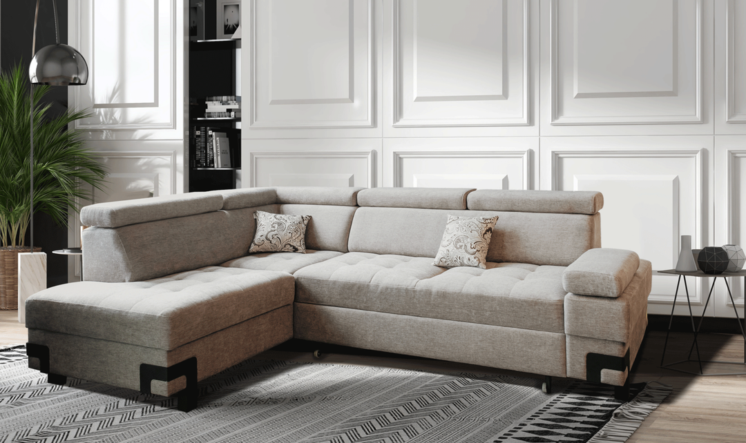 ESF Furniture Garda 3-Seater L-Shaped Sectional Sleeper Sofa with Chaise-Jennifer Furniture