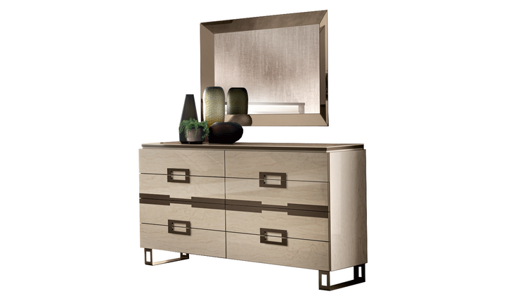 ESF Furniture Poesia 4 Drawer Double Dresser with Marble Top-Jennifer Furniture