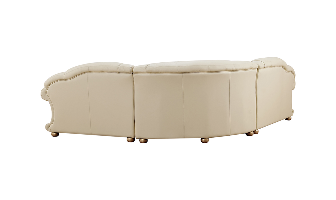 ESF Italia Apolo 6-Seater L-Shaped Leather Sectional Sofa with Rolled Arms