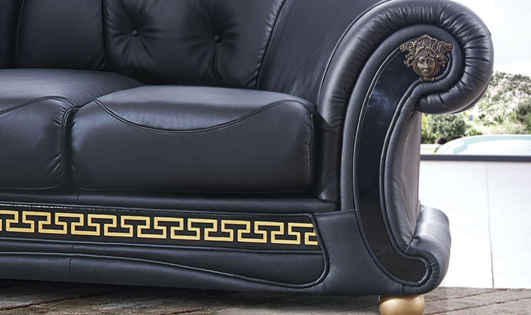 ESF Italia Apolo 6-Seater L-Shaped Leather Sectional Sofa with Rolled Arms - Jennifer furniture
