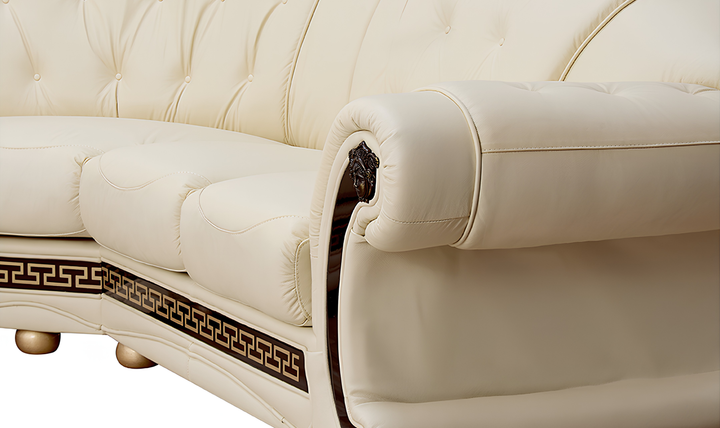 ESF Italia Apolo 6-Seater L-Shaped Leather Sectional Sofa with Rolled Arms - Jennifer furniture