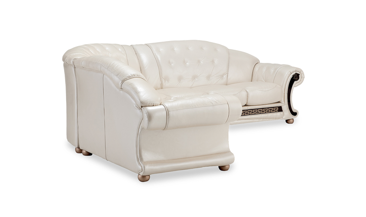 ESF Italia Apolo 6-Seater L-Shaped Leather Sectional Sofa with Rolled Arms