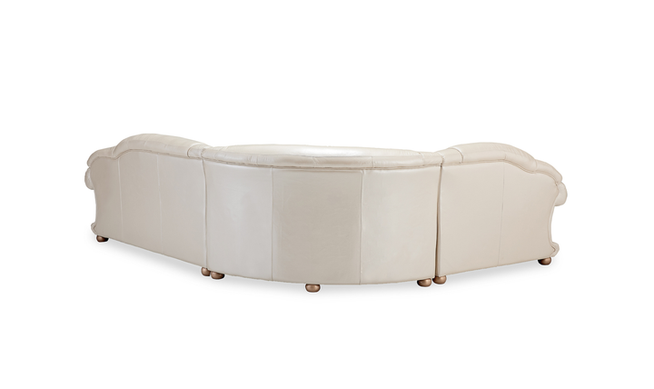 ESF Italia Apolo 6-Seater L-Shaped Leather Sectional Sofa with Rolled Arms