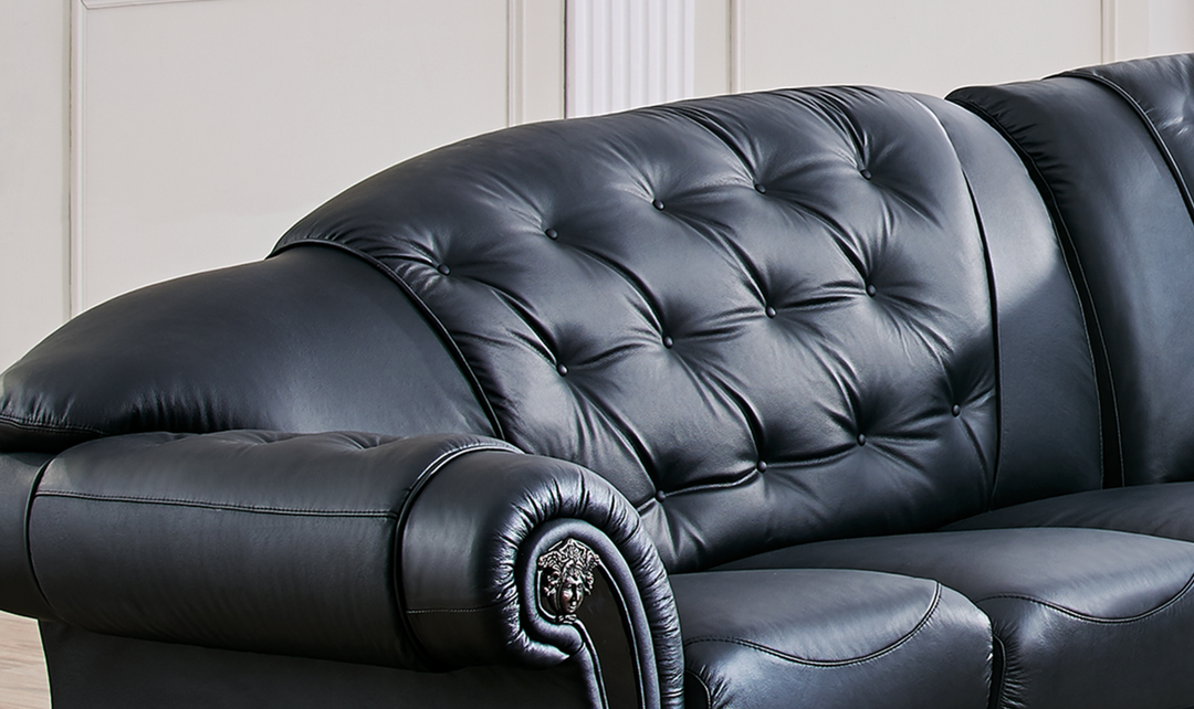 ESF Italia Apolo 6-Seater L-Shaped Leather Sectional Sofa with Rolled Arms - Jennifer furniture