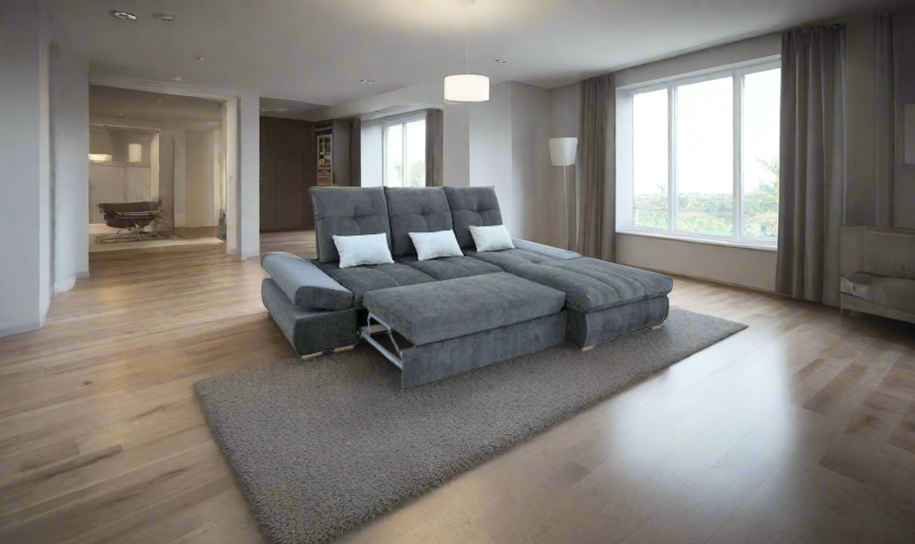 ESF Italia Estero 4-seater Fabric Sectional Sleeper Sofa with Bed