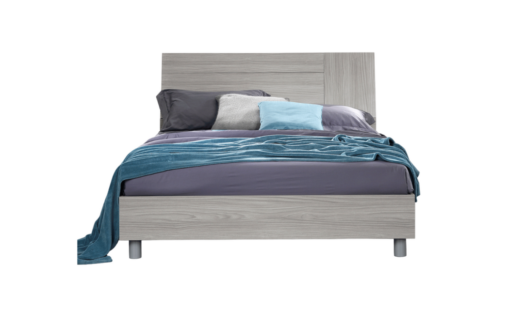 ESF Italia Linosa Beige Wooden King/Queen Size Bed In Mat Finish