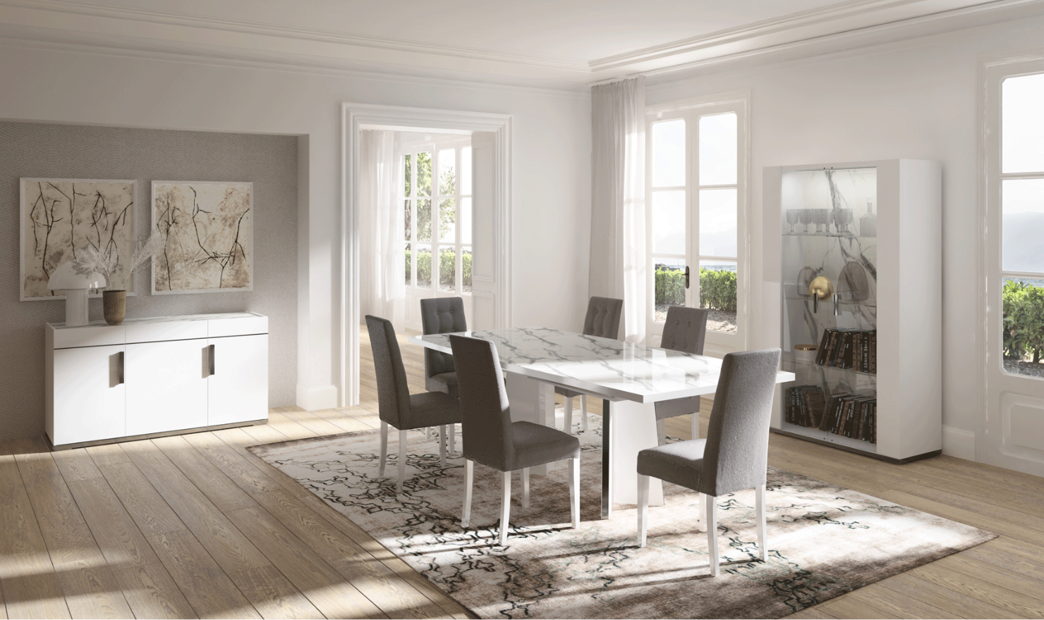 ESF Italia Carrara Extendable Dining Room Set