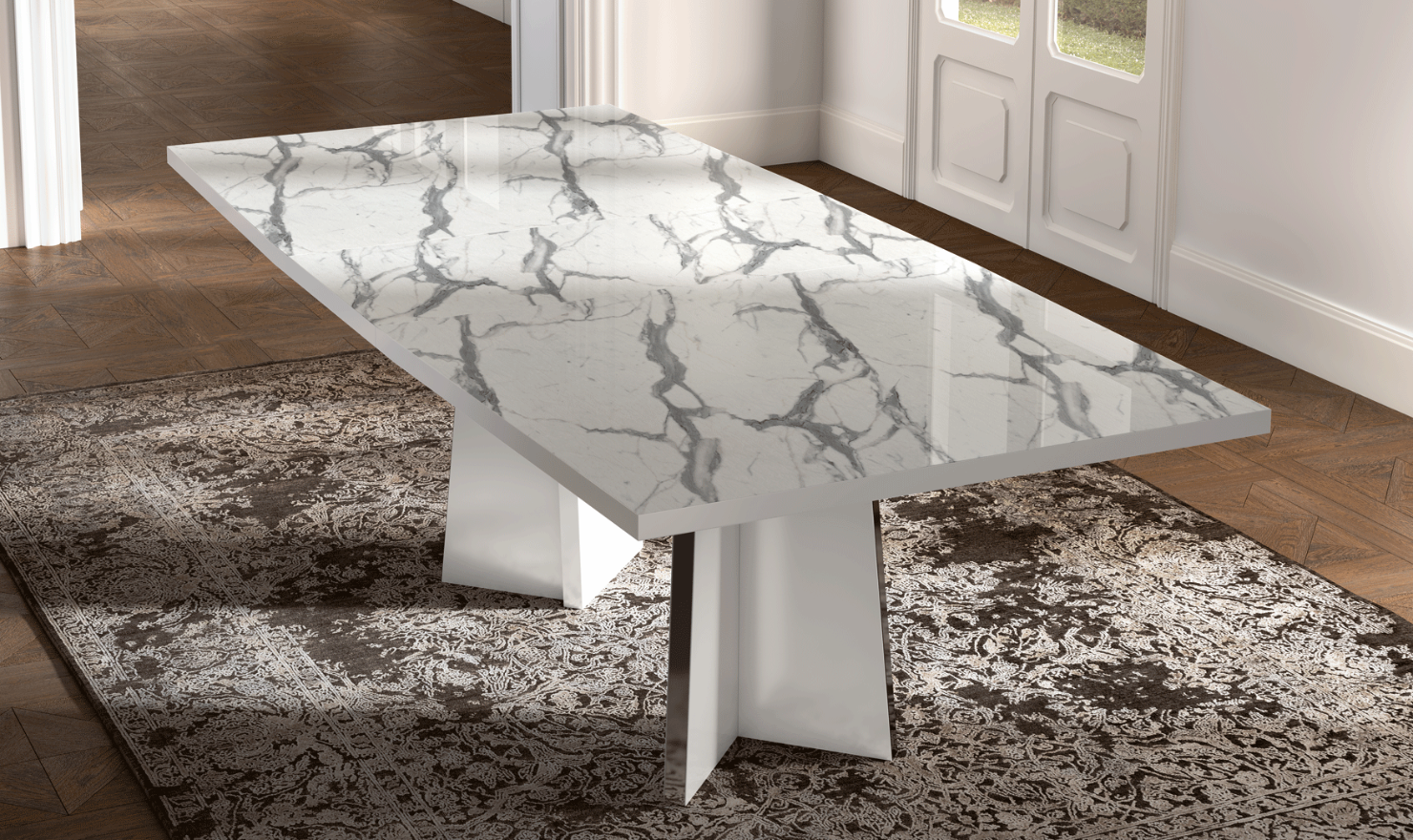 ESF Italia Carrara Extendable Dining Room Set