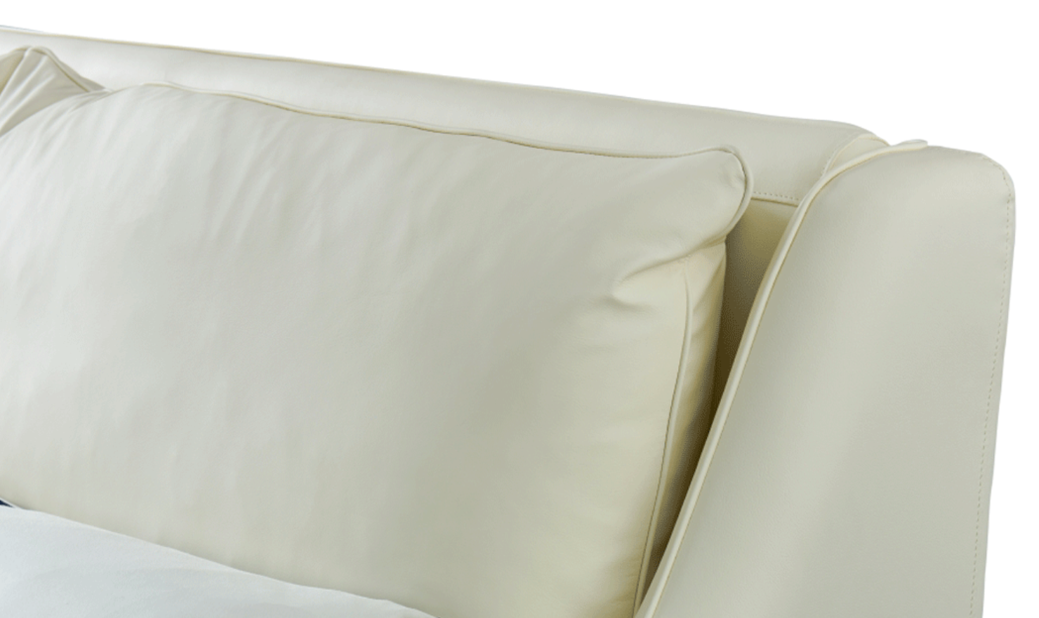ESF Italia Adio Leather King Size Bed In Cream