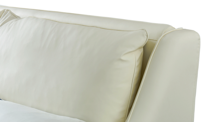 ESF Italia Adio Leather King Size Bed In Cream
