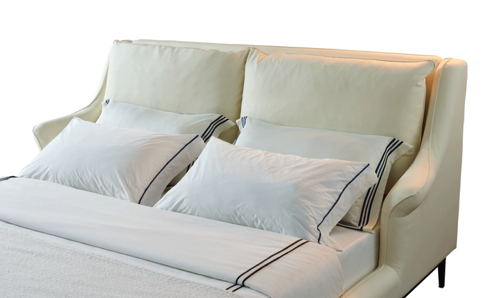 ESF Italia Adio Leather King Size Bed In Cream
