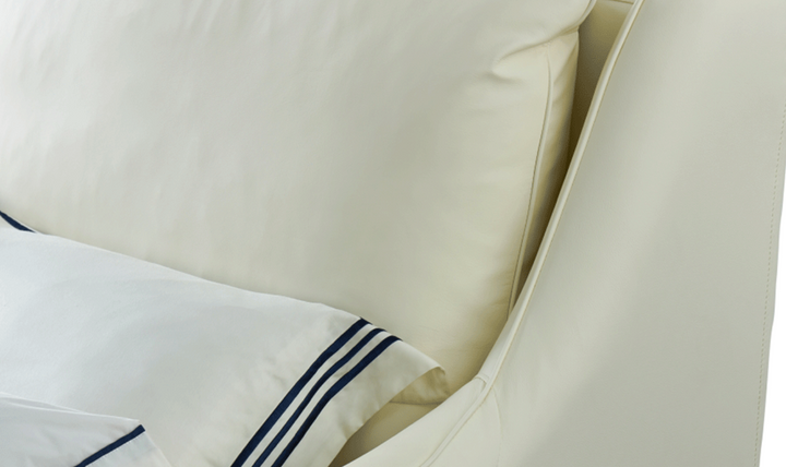 ESF Italia Adio Leather King Size Bed In Cream