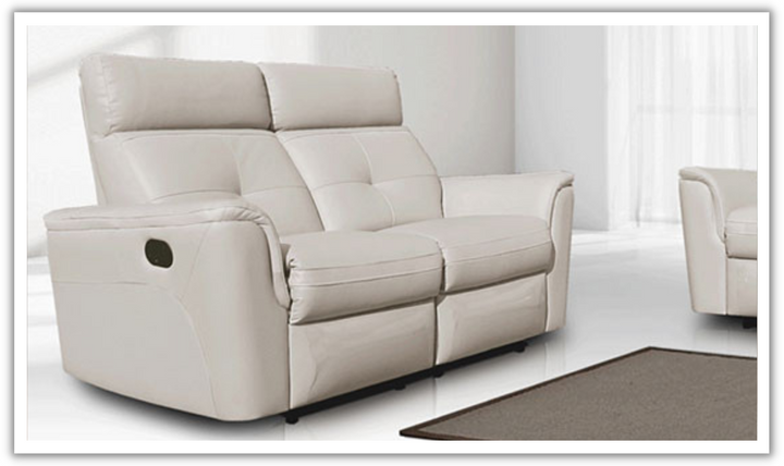 ESF Italia Adonis Leather Manual Reclining Loveseat with Cushion Arms