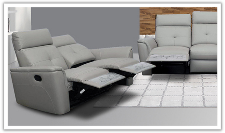 ESF Italia Adonis Leather Manual Reclining Loveseat with Cushion Arms