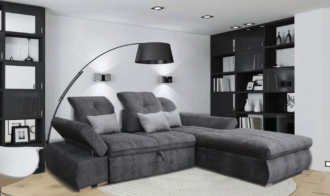 ESF Italia Estero 4-seater Fabric Sectional Sofa with Bed