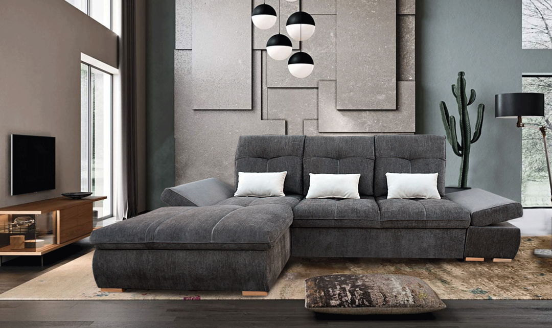 ESF Italia Estero 4-seater Fabric Sectional Sofa with Bed