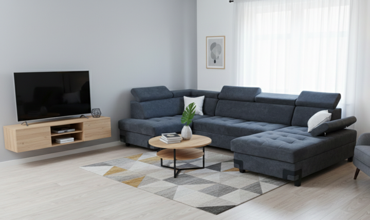 ESF Italia Gardemarin U-Shaped Sectional Sleeper Sofa with Two Storage Units