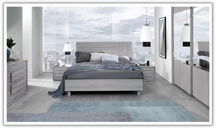 ESF Italia Linosa Beige Queen Size Bed In Mat Finish