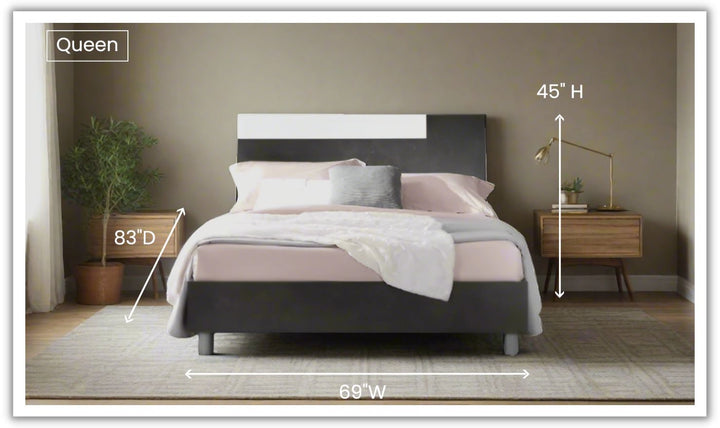 ESF Italia Panarea King/Queen Size Bed In Black